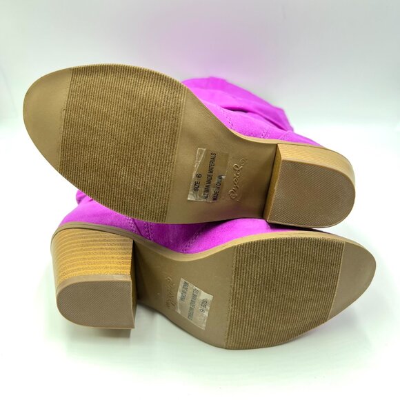 Qupid Womens Size 6 Fuchsia Pink Vegan Suede Western‎ Style Boots - Picture 8 of 11